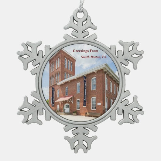 サウスボストン(VA) スノーフレークピューターオーナメント (正面)