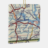 サウスボストンVAヴィンテージの地図 セラミックオーナメント (右)