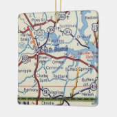 サウスボストンVAヴィンテージの地図 セラミックオーナメント (左)