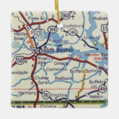 サウスボストンVAヴィンテージの地図 セラミックオーナメント (正面)