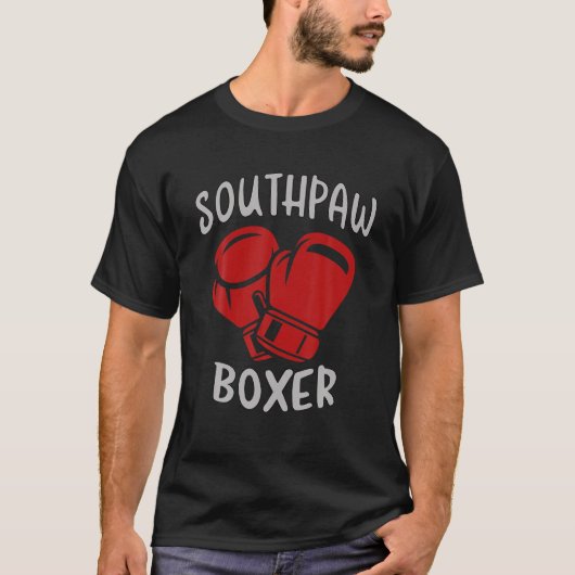 サウスポースタンス離れ、ハンドボクサー、ボクシング手袋 Tシャツ (正面)