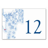 サウスポートブーズベイハーバーエレガントマップ結婚ネイビー テーブルナンバー (裏面)