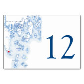 サウスポートブーズベイハーバーエレガントマップ結婚ネイビー テーブルナンバー (正面)