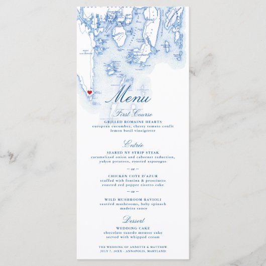 サウスポートブーズベイハーバーマップエレガントネイビースクリプト メニュー (正面)