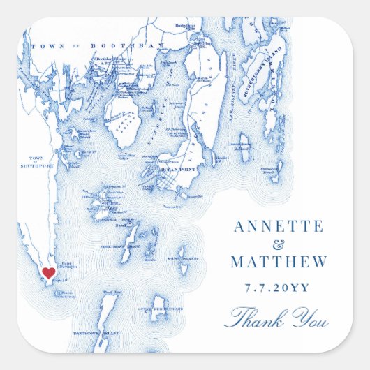 サウスポートブーズベイハーバーメイン結婚式の引き出物 スクエアシール (正面)
