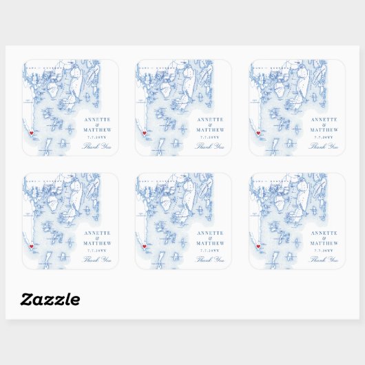 サウスポートブーズベイハーバーメイン結婚式の引き出物 スクエアシール (シート)