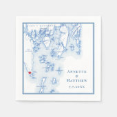 サウスポートブーズベイメインマップエレガントウェディング スタンダードカクテルナプキン (正面)