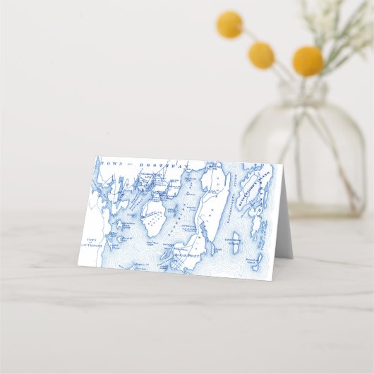 サウスポートメインマップブルーフォールド結婚ズ プレイスカード (裏面)