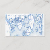 サウスポートメインマップブルー結婚ズフラットエスコート プレイスカード (裏面)