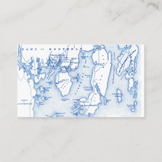 サウスポートメインマップブルー結婚ズフラットエスコート プレイスカード (裏面)