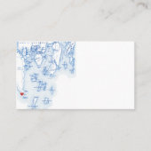 サウスポートメインマップブルー結婚ズフラットエスコート プレイスカード (正面)