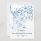 サウスポートメイン結婚マップのウェルカム旅程 サンキューカード (正面)