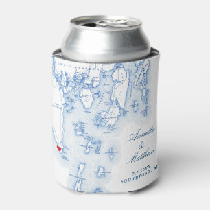 サウスポート・ブースベイ缶コーヒー メイン州マップ ウェディングギフト ドリンク 缶クーラー