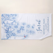 サウスポート メイン州 オーダーメイド ブライズウィークエンド ビーチタオル (正面)