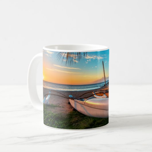 サウスマウイビーチアットサンセット |マウイ，ハワイ コーヒーマグカップ (正面左)