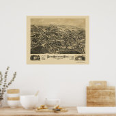 サウスマンチェスター, CTパノラママップ – 1880 ポスター (キッチン)