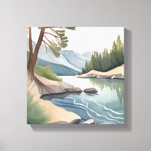サウスレイクタホ|水彩風景画 キャンバスプリント (正面)