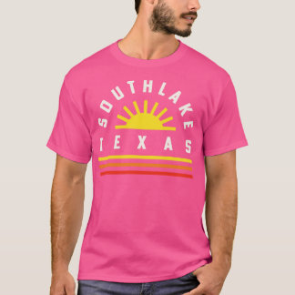 サウスレイクテキサス州レトロヴィンテージストライプサンセット Tシャツ