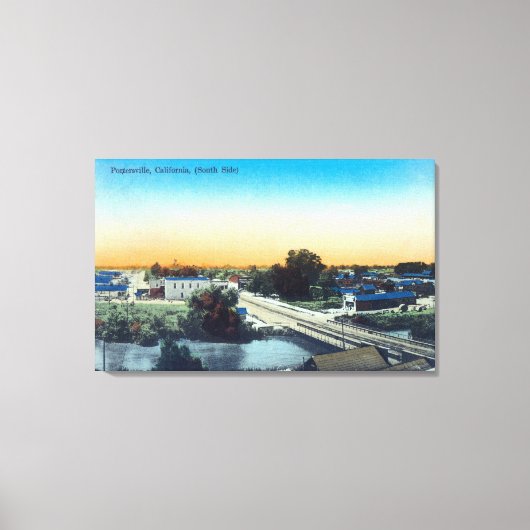 サウス側エアリアルビューの町のポートビル、カリフォルニア キャンバスプリント (正面)