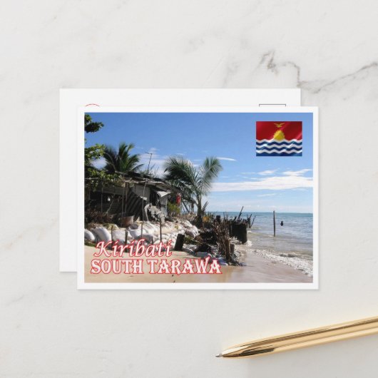 サウス多良和 – キリバス – パノラマ –  ポストカード (正面/裏面インサイチュ)