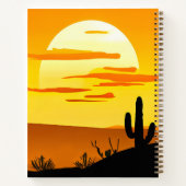 サウス砂漠の夕日とサボテン ノートブック (裏面)