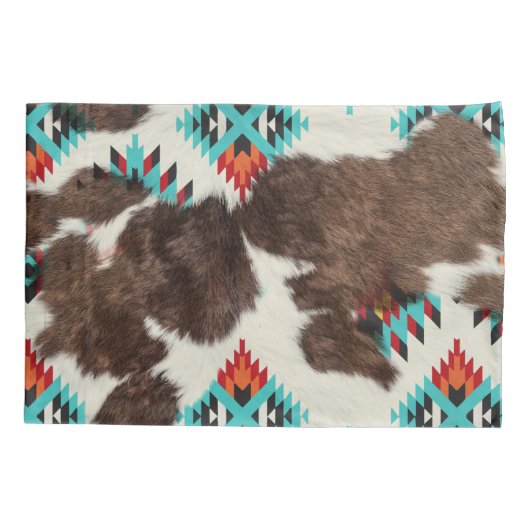 サウス素朴ウエスタンコウィドターコイズ 枕カバー (裏面)