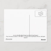 サウス通り港からのブルックリン橋 ポストカード (裏面)