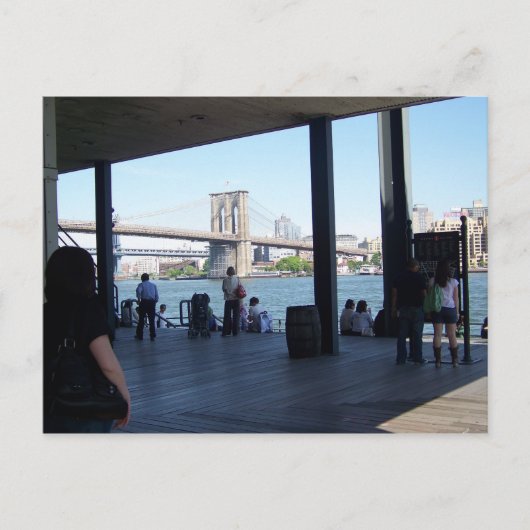 サウス通り港からのブルックリン橋 ポストカード (正面)