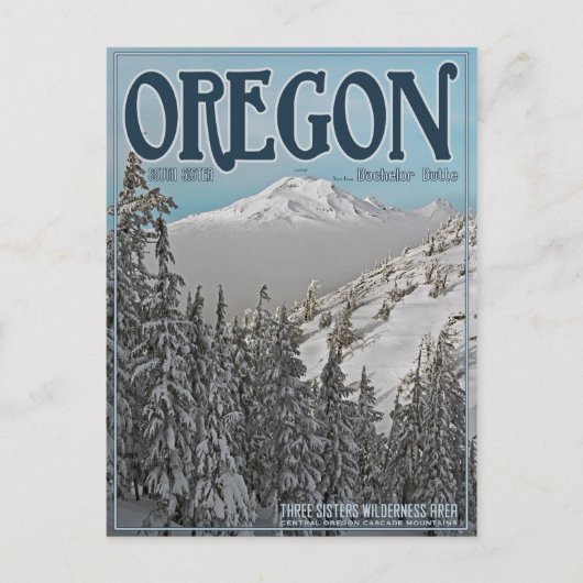 サウス・シスター・from Versity Butte ポストカード (正面)