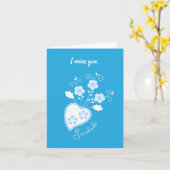 サウダーは私はあなた恋しく思のポルガルのハートを意味する カード (黄色い花)