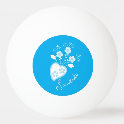 サウダーは私はあなた恋しく思のポルガルのハートを意味する 卓球ボール (正面)