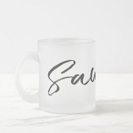 サウダードブラック フロストグラスマグカップ