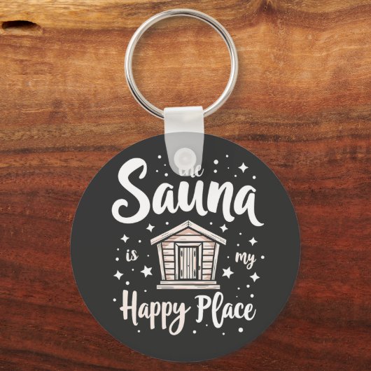 サウナは私の幸せな場所 キーホルダー (正面)