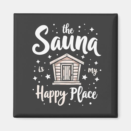 サウナは私の幸せな場所 マグネット (正面)
