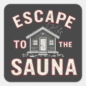 サウナスパデーおもしろいサウナ愛好家へ脱出 スクエアシール (正面)