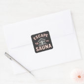 サウナスパデーおもしろいサウナ愛好家へ脱出 スクエアシール (封筒)