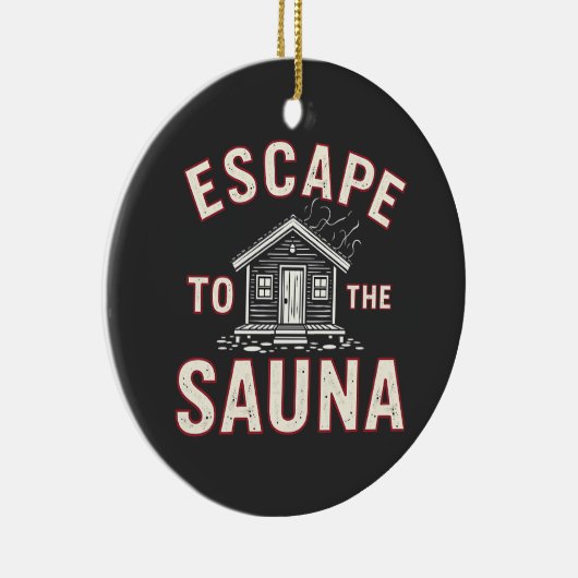 サウナスパデーおもしろいサウナ愛好家へ脱出 セラミックオーナメント (右)