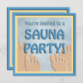 サウナパーティーおもしろい足カウト招待状 招待状 (正面/裏面)