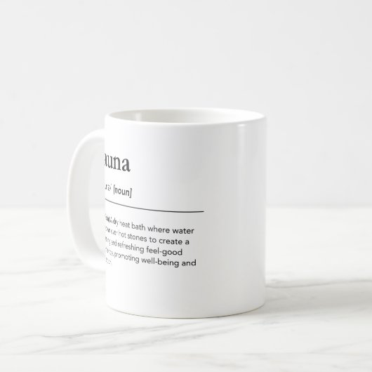 サウナ定義マグフィンランドウェルネスモダンスパ コーヒーマグカップ (正面左)