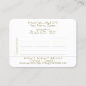 サウナ&スパ – 名刺 (裏面)