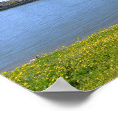 サウムールポストカードスクエアSのロワールの銀行 ポスター (角)