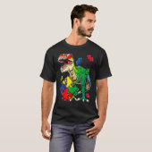 サウルス 恐竜 サウルス 自閉症啓発 Tシャツ (正面フル)