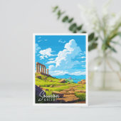 サウンオンギリシャのヴィンテージ旅行イラストレーション ポストカード (スタンド正面)