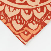 サウンスウェンサンマンダラろうけつ染め、コーラルオレンジ フリースブランケット (角)