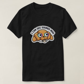 サウンドが視える – グリッチクロワッサンコーヒーデ Tシャツ
