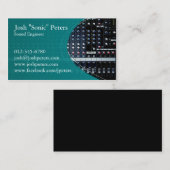 サウンドのミキシングコンソールグリーン名刺 名刺 (正面/裏面)