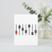 サウンドまたはビデオコントロールボードスライダーまたはフェーダー ポストカード (スタンド正面)