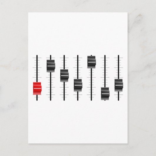 サウンドまたはビデオコントロールボードスライダーまたはフェーダー ポストカード (正面)