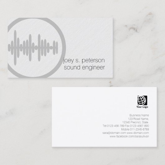 サウンドエンジニはっきりしたニアサウンドウェーブアイコン音楽 名刺 (正面/裏面)
