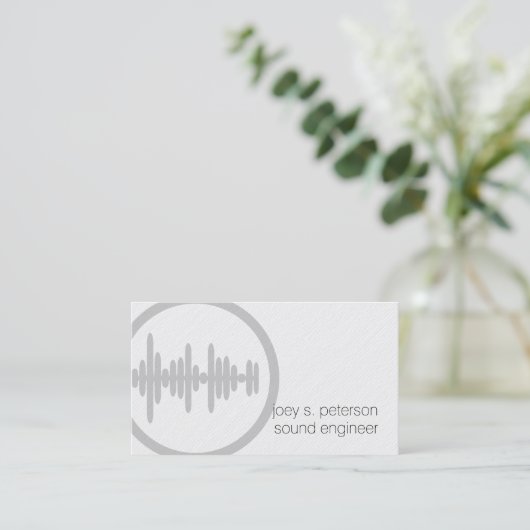 サウンドエンジニはっきりしたニアサウンドウェーブアイコン音楽 名刺 (スタンド正面)